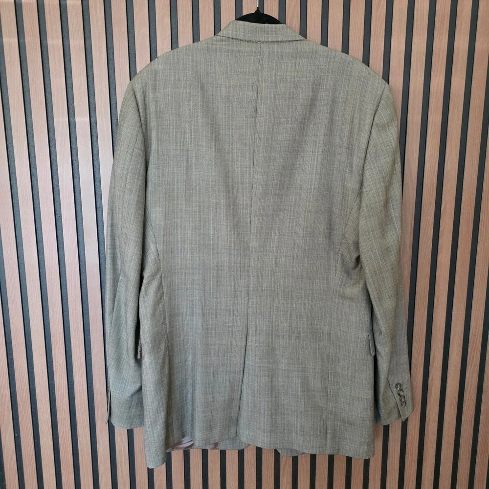 Hart Schaffner Marx Sport Coat 46XL‎ Grey Glen Plaid Wool Made in USA